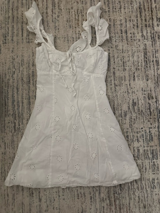 Princess Polly Dresses & Skirts - White Eyelet Sundress with Ruffle Straps